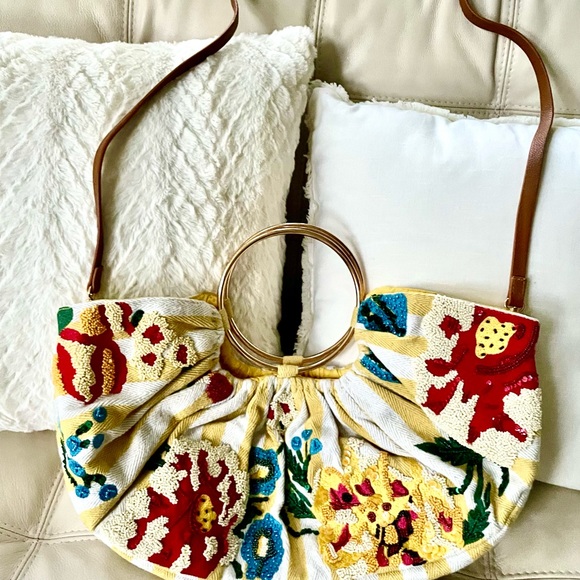 Half Moon Beaded Satchel Bag - Picture 2 of 7